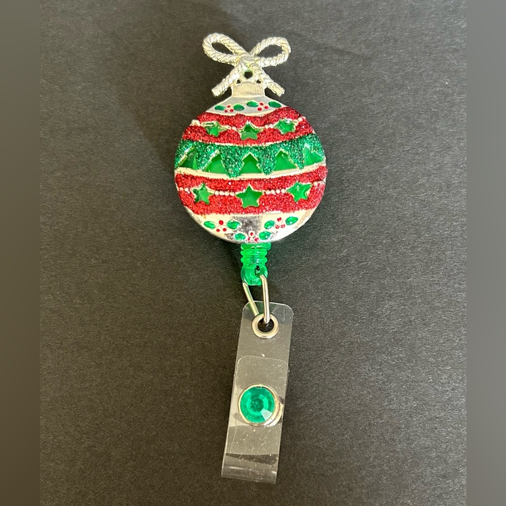Christmas Ornament Retractable Badge Reel Holiday Nurse MA RN CNA PA NP